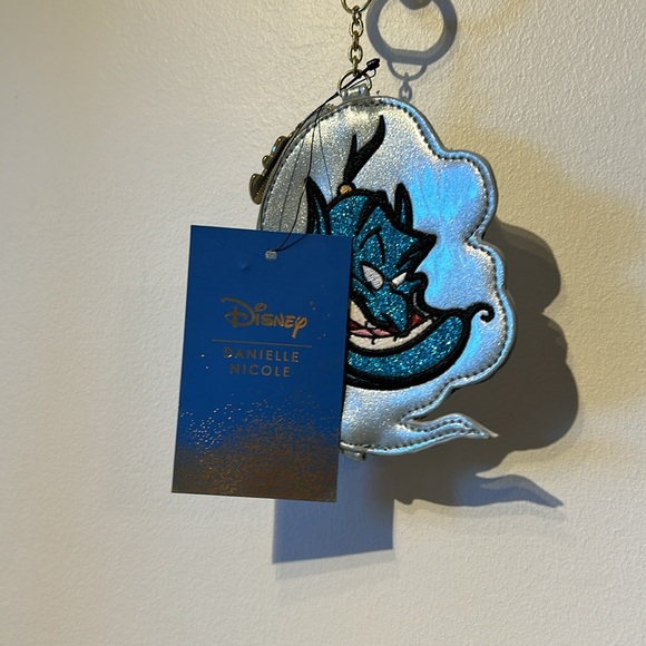 Disney Danielle Nicole coin purse blue Genie Aladdin Sparkle Gold Key Chain NWT - Picture 4 of 7